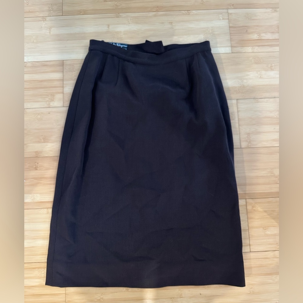Salvatore Ferragamo Vintage Brown Wool Skirt Size 42 EUC
